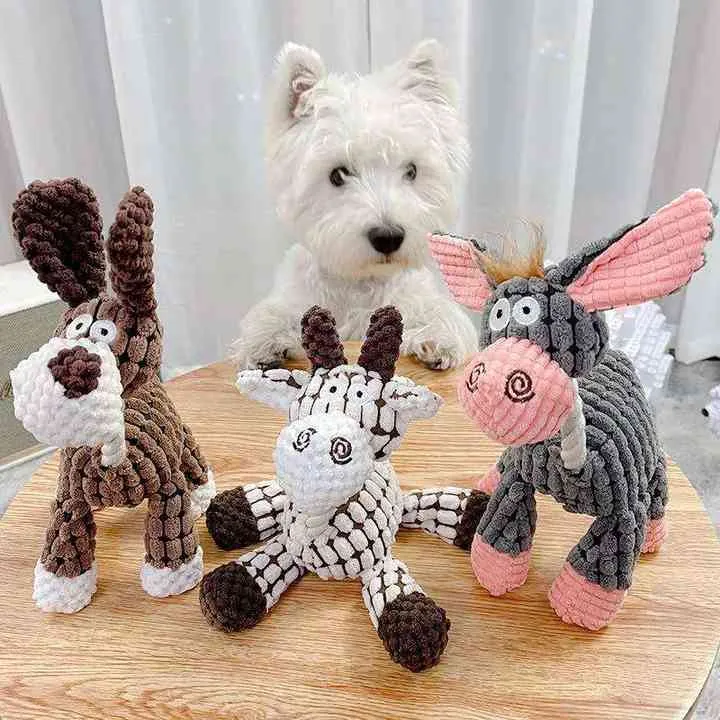 Kauspielzeug für Hunde – Lustiges Stofftier Mit Seil für Spiel und Spaß