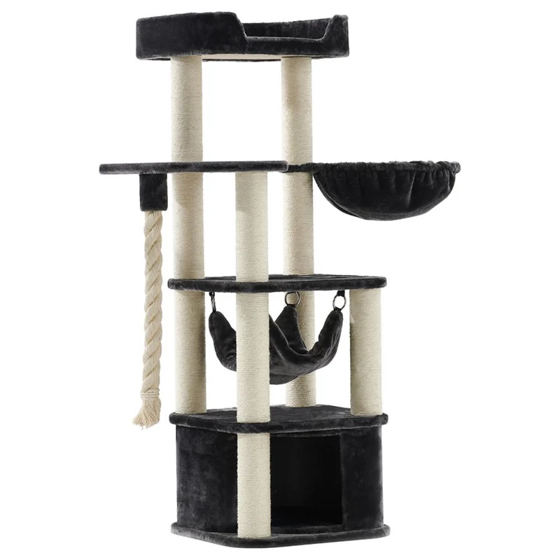 Nobby Katzen Kratzbaum Classic ZADA - 50 x 50 x 145 cm - Plüsch Höhle Hängematte