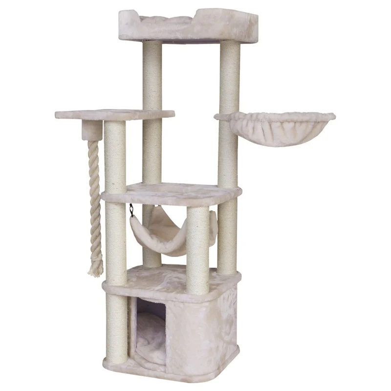 Nobby Katzen Kratzbaum Classic ZADA - 50 x 50 x 145 cm - Plüsch Höhle Hängematte