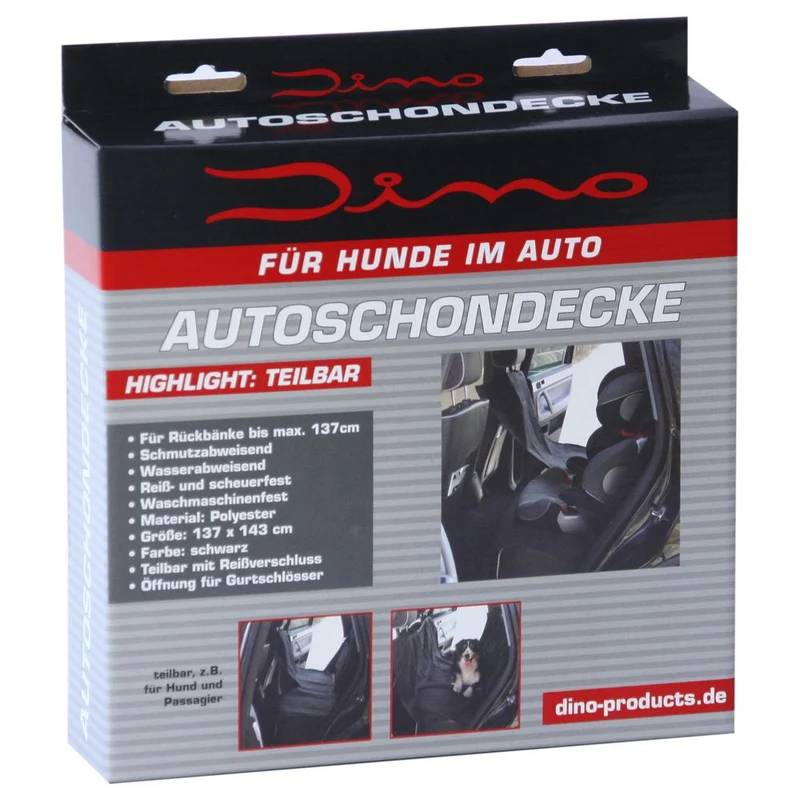 Dino Kfz Hundedecke - teilbar - Schutzdecke Schondecke - Schutz für Auto + Sitze