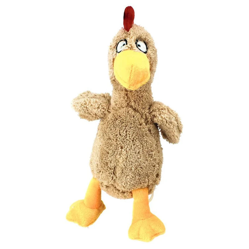 PetSport Plüsch Hundespielzeug Hahn - Kuscheltier mit Squeaker Welpen Spielzeug