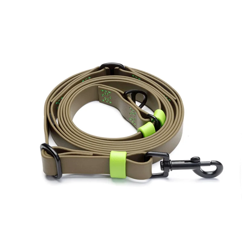 Freihandleine BioThane Ipanema, Olive-Neon Green