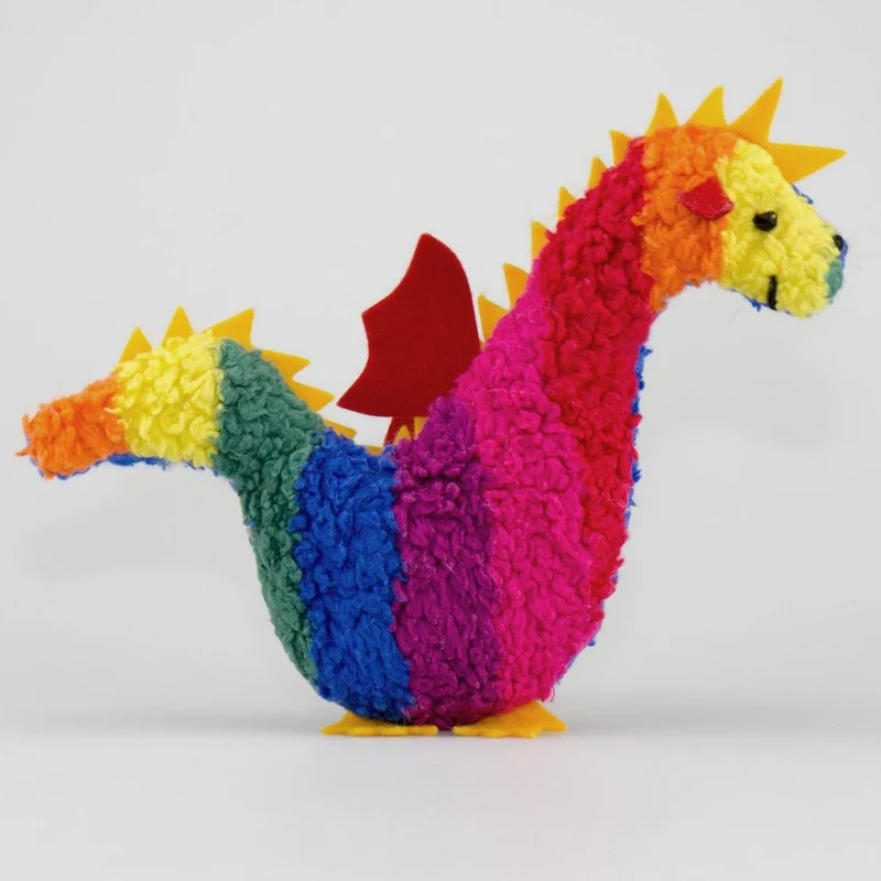 Greifling Drache Regenbogen - ohne Rassel / mit Rassel