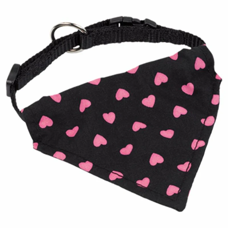 Nobby Halsband mit Tuch - pink & türkis Herzchen - Halstuch Nylon Hundehalsband