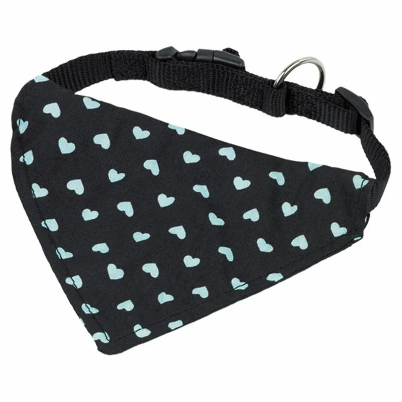 Nobby Halsband mit Tuch - pink & türkis Herzchen - Halstuch Nylon Hundehalsband
