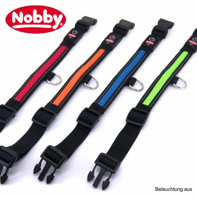 Nobby Sicherheitshalsband FLASH MESH - S/M/L - Leuchthalsband LED Halsband Hund