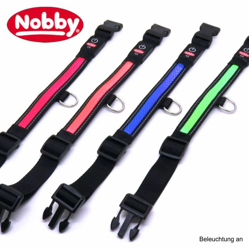 Nobby Sicherheitshalsband FLASH MESH - S/M/L - Leuchthalsband LED Halsband Hund