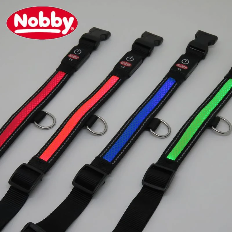 Nobby Sicherheitshalsband FLASH MESH - S/M/L - Leuchthalsband LED Halsband Hund