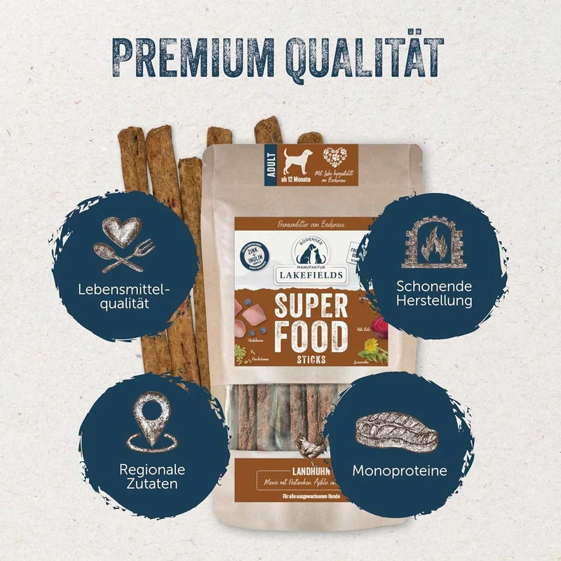 Hundeleckerli SUPERFOOD Sticks Landhuhn