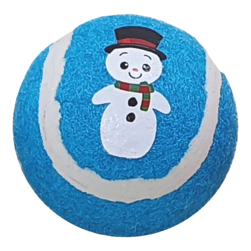 Nobby XMAS Tennisball - S/M - blau grün rot weiß - Apportierspiel Ball für Hund