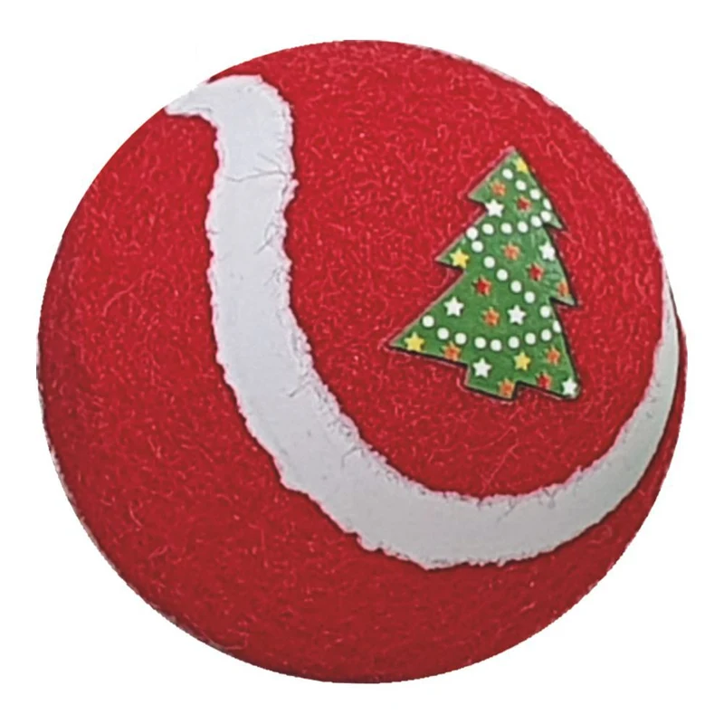 Nobby XMAS Tennisball - S/M - blau grün rot weiß - Apportierspiel Ball für Hund