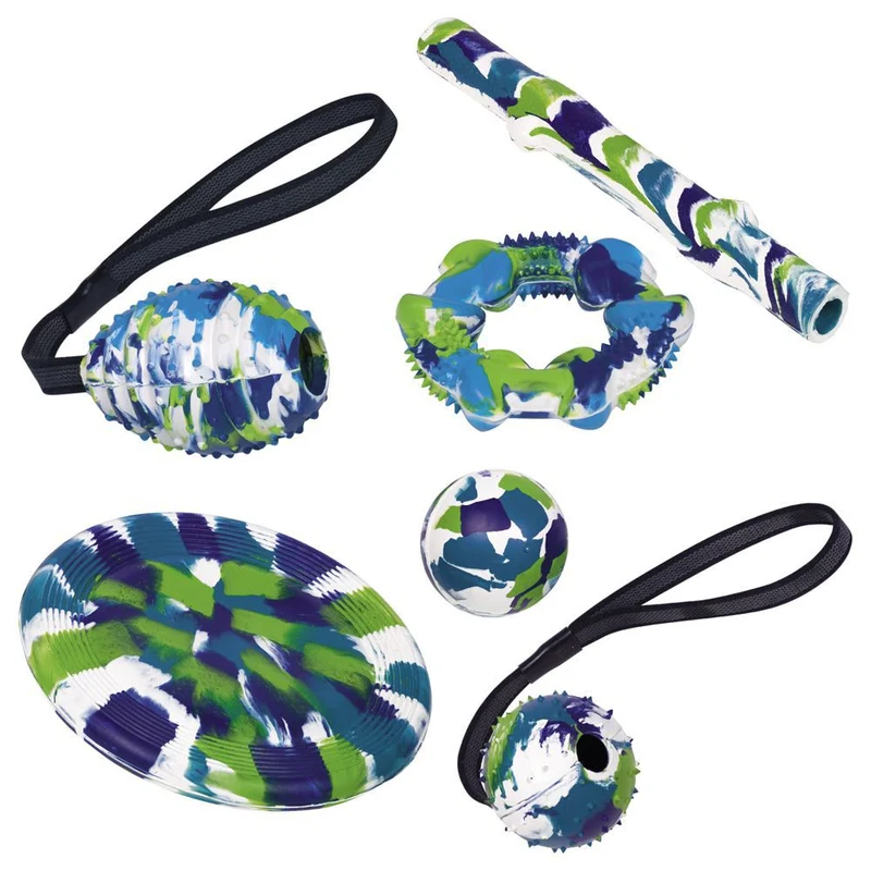 Nobby Vollgummi Hundespielzeug - Ball Ring Stick Wurfscheibe - Apportierspiel