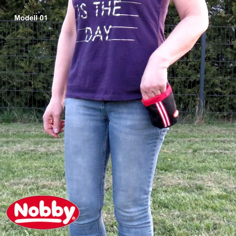 Nobby Snackbeutel - Nylon Futterbeutel Leckerlibeutel Snacktasche - Clip + Klett