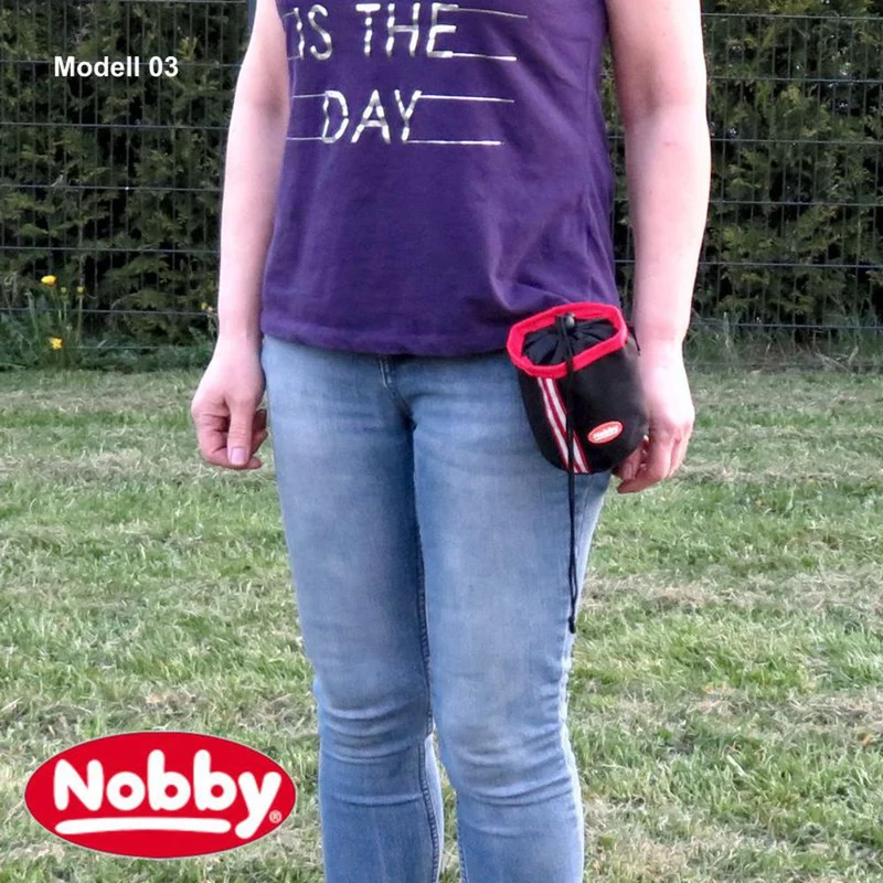 Nobby Snackbeutel - Nylon Futterbeutel Leckerlibeutel Snacktasche - Clip + Klett