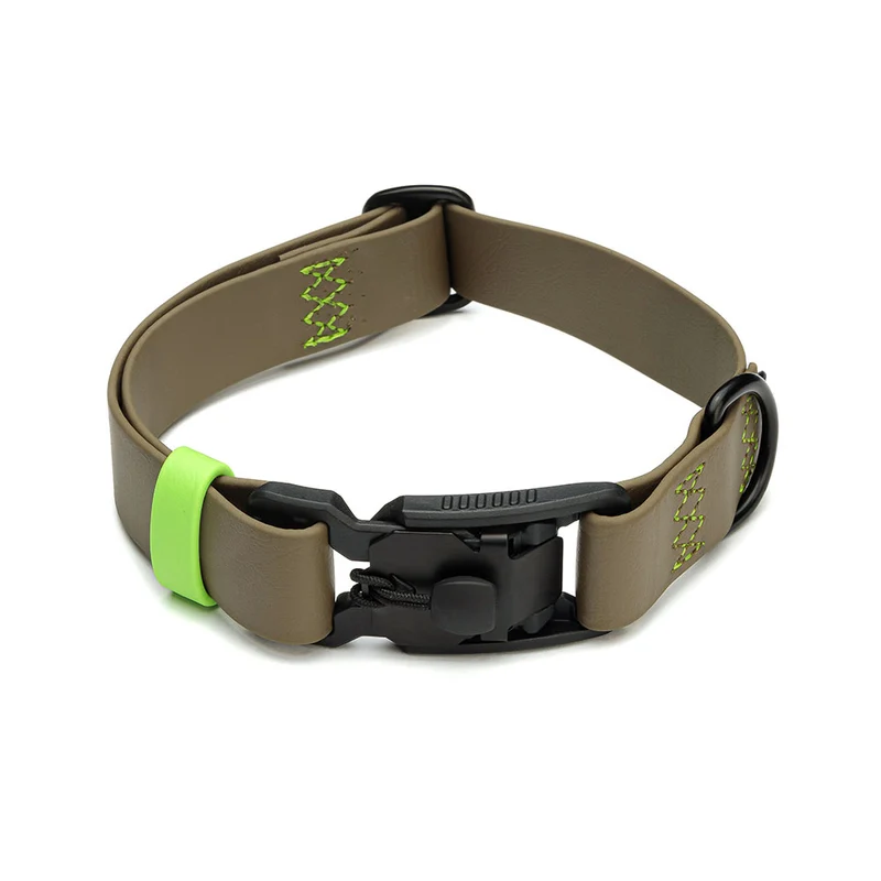 Hundehalsband BioThane Ipanema, Olive - Neongrün