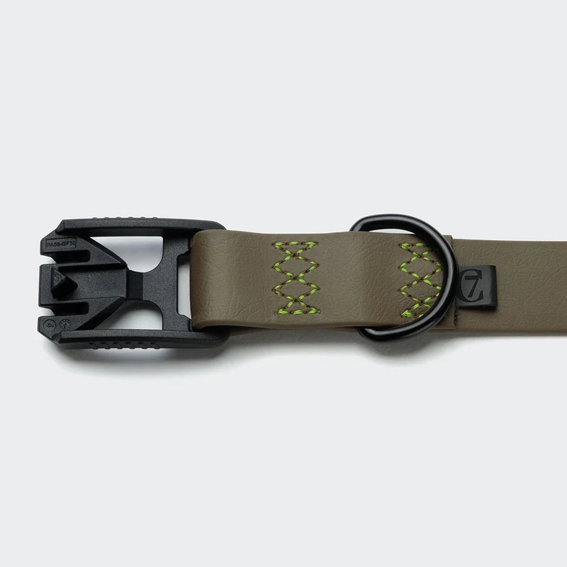 Hundehalsband BioThane Ipanema, Olive - Neongrün
