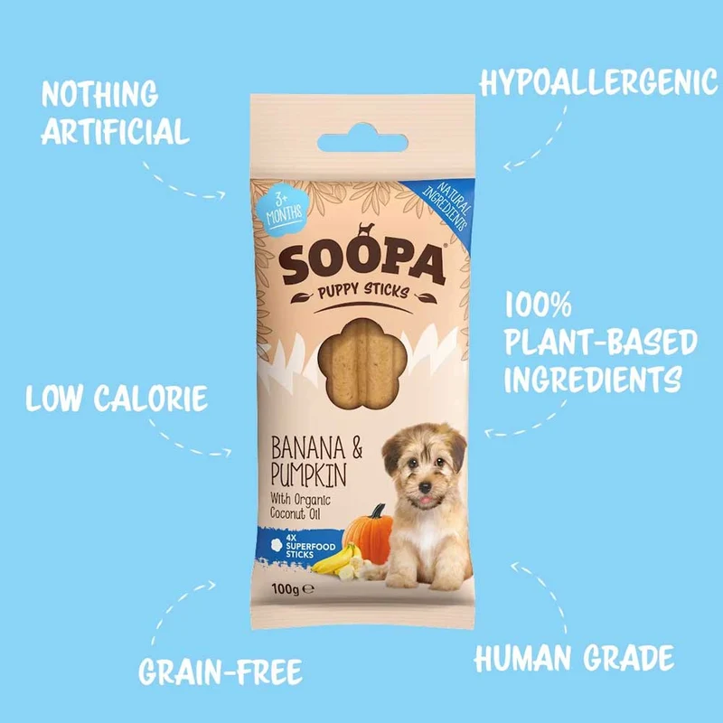Puppy Dental Sticks, Banane & Kürbis