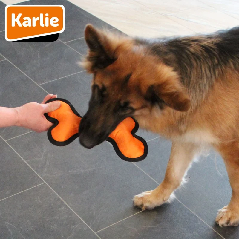 Karlie Strong Stuff Hundespielzeug - Oxford-Nylon Zerrspiel robust mit Squeaker
