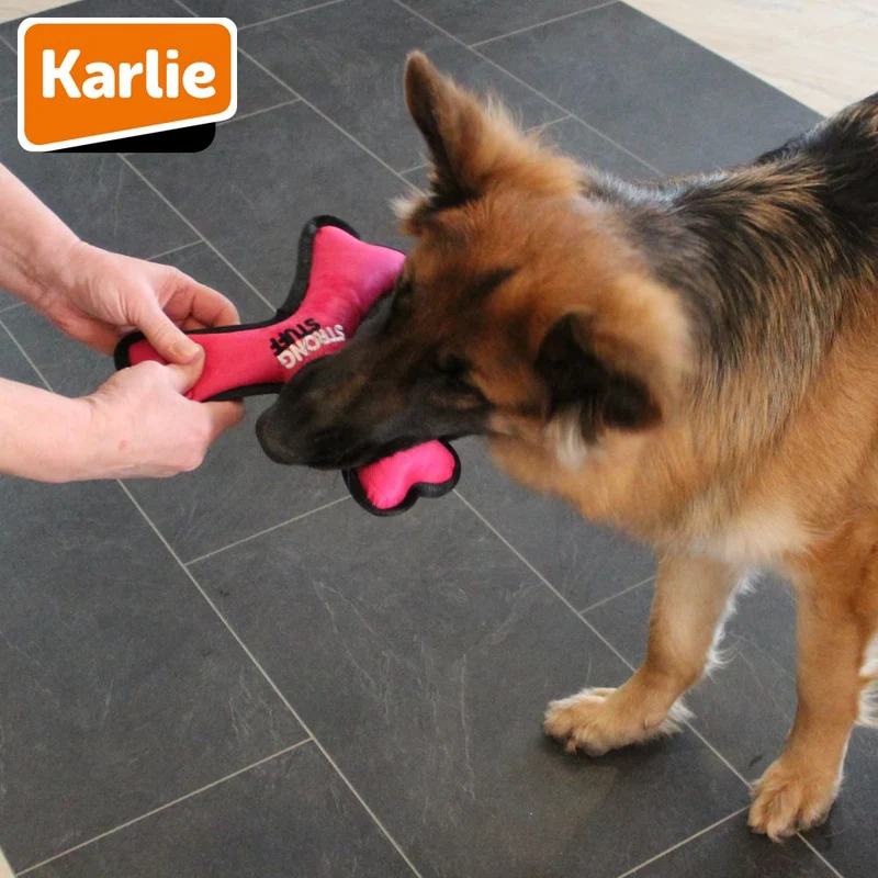 Karlie Strong Stuff Hundespielzeug - Oxford-Nylon Zerrspiel robust mit Squeaker