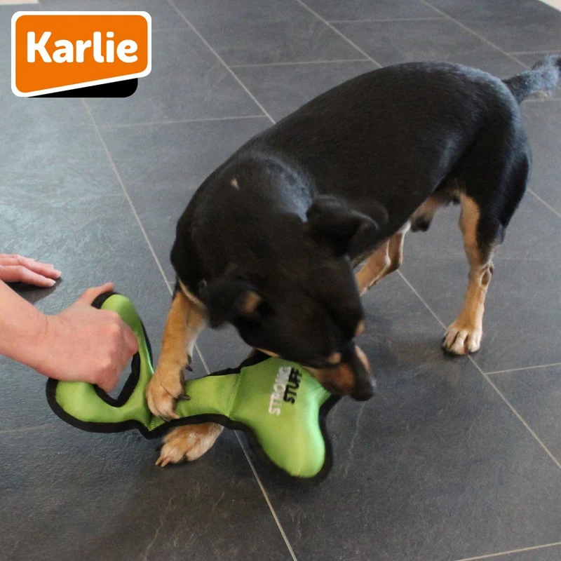 Karlie Strong Stuff Hundespielzeug - Oxford-Nylon Zerrspiel robust mit Squeaker