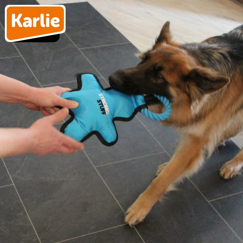 Karlie Strong Stuff Hundespielzeug - Oxford-Nylon Zerrspiel robust mit Squeaker