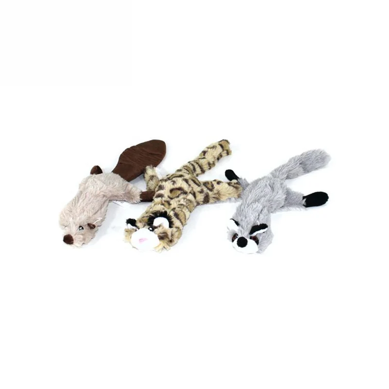 Karlie Plüsch-Hundespielzeug Wild Zoo Biber/Leopard/Waschbär Spielzeug Squeaker