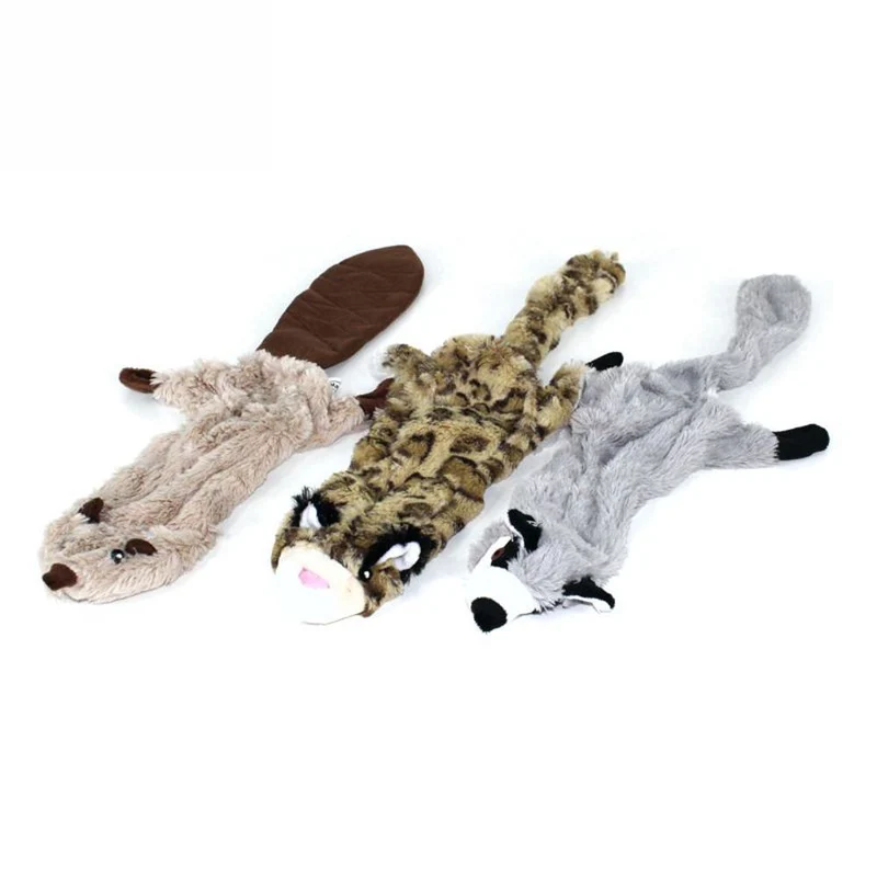 Karlie Plüsch-Hundespielzeug Wild Zoo Biber/Leopard/Waschbär Spielzeug Squeaker