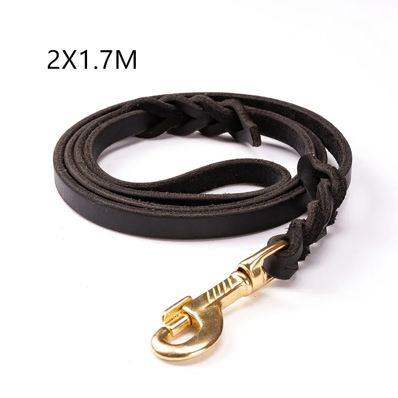Leder Hundeleine mit Goldener Karabiner – Robustes und Elegantes Hundezubehör