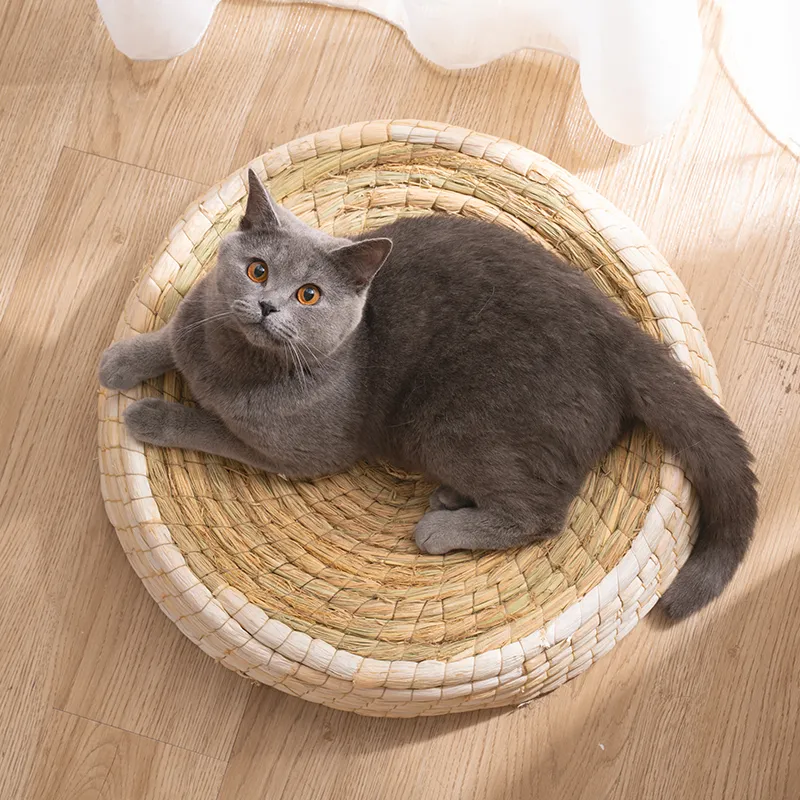 Handgefertigtes Katzennest – Weiches Rundes Haustierbett Aus Naturmaterialien